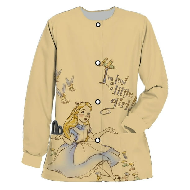 Spring and Autumn Women's Nurse Uniform Jacket Print Disney Alice