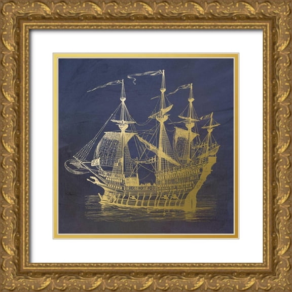 Murdock, Ramona 12x12 Gold Ornate Wood Framed with Double Matting Museum Art Print Titled - Gold Ship