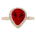 thumbnail image 7 of Halo Engagement Ring for Women - 2.38ct Natural Garnet in 14K Yellow Gold Promise Ring, 7 of 7