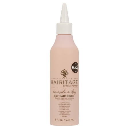 Hairitage Apple Cider Vinegar Hair Rinse - Make It Black Celebration - Sulfate Free Gentle Scalp Scrub & Hair Softening Shine Treatment, 8 oz.