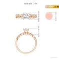 thumbnail image 4 of ANGARA Natural Princess-Cut Diamond Ring with Scrollwork in 14K Rose Gold for Women (Size-4.7mm| Color-G| Clarity-VS2) | April Birthstone, Anniversary, Jewelry Gift for Women | Natural Diamond Ring, 4 of 9