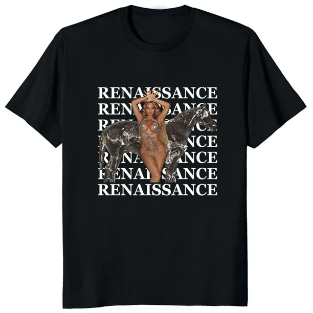 Camisetas de cantante pop con nuevo álbum Renaissance para fans, camisetas unisex de manga corta, camisetas casuales de moda urbana