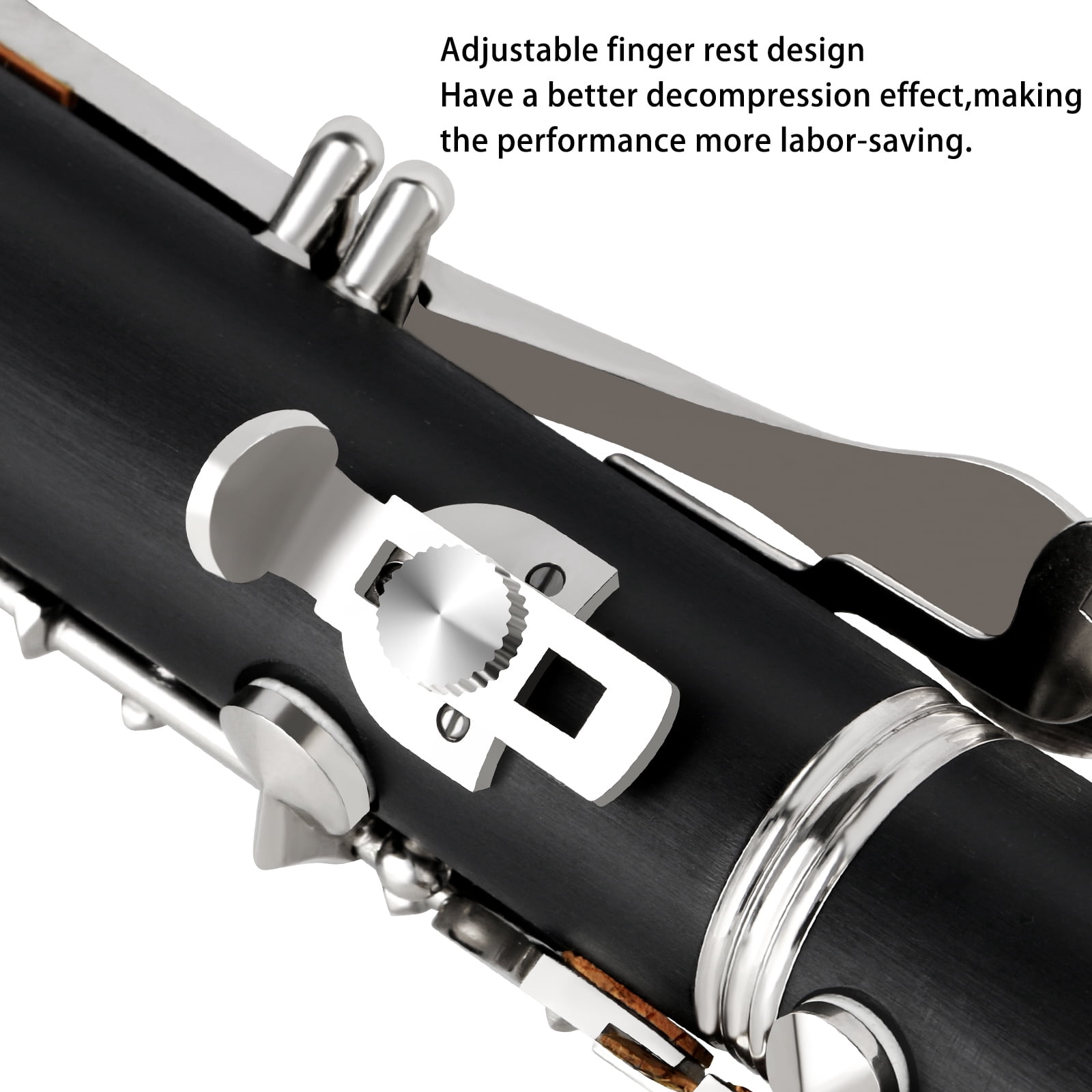 EASTROCK Bb Clarinet Nickel Plated Body 17 Keys Wide Range for Beginners Includes Stand Replacement Barrels Hard Case