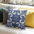 thumbnail image 3 of BANET Navy Blue Pillow Covers , Ethnic Carpet Pattern Design Decorative Throw Pillows Blue Print Cushion Pillow Covers for Sofa Couch Outdoor Decor White, 3 of 5