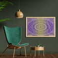 thumbnail image 2 of Yellow and Purple Wall Art with Frame, Mandala Ombre East Tradition Deep Mystic Magic in Cosmos Psychic Image, Printed Fabric Poster for Bathroom Living Room, 35" x 23", Violet, by Ambesonne, 2 of 2