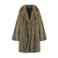 thumbnail image 4 of QSAWXQZ Women's Long Faux Fur Coat Long Sleeve Open Front Lapel Collar Shaggy Jacket Winter Warm Outerwear Gray 2XL, 4 of 9