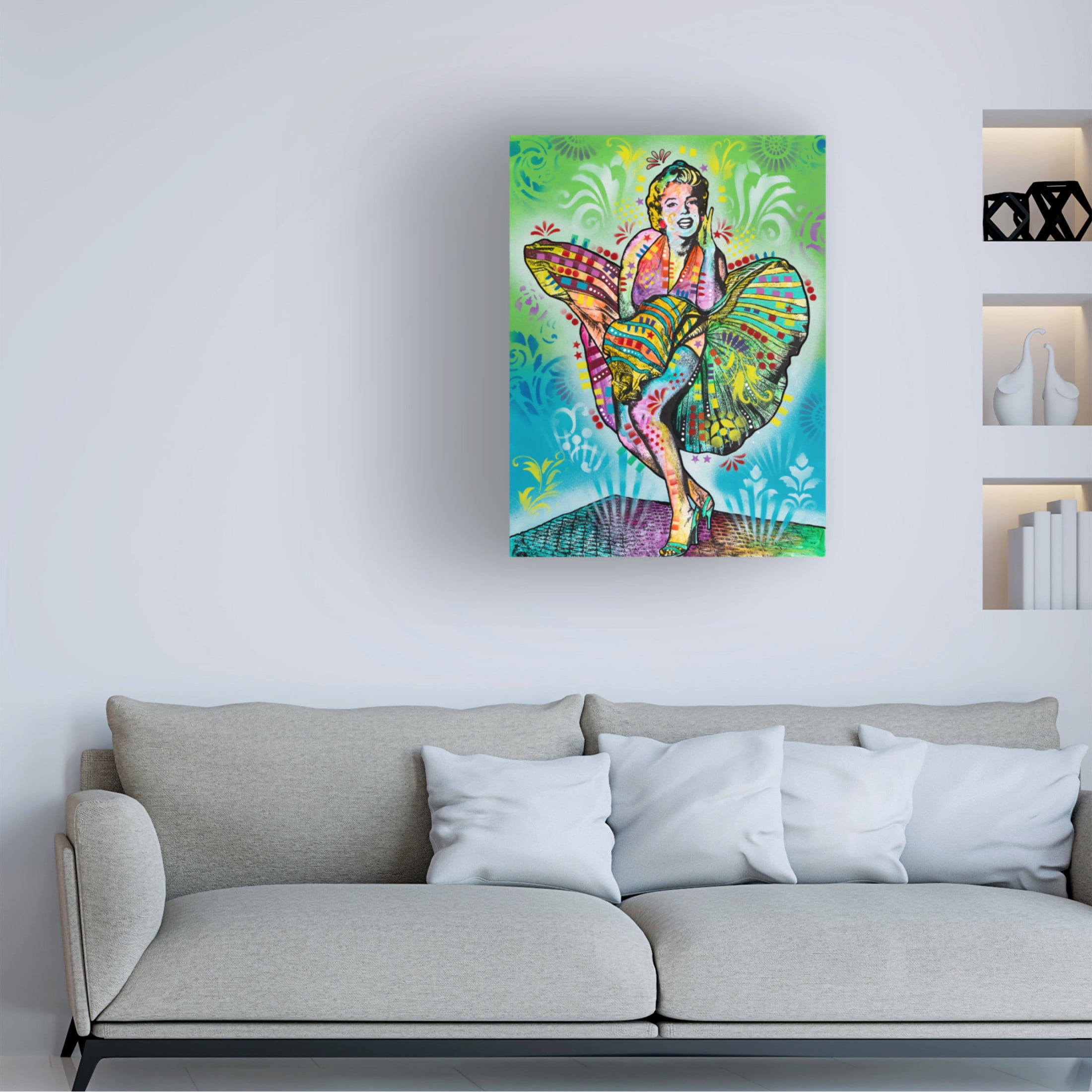 Canvas Wall Art - Dean Russo- Exclusive 'Marilyn's Dress' Wall Art for Living Room, Bedroom, or Office Décor by Trademark Fine Art - 18 x 24 Inches