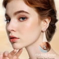 thumbnail image 2 of DESIGNICE Implant Grade Titanium Flat Back Stud Earrings for Women Men, Gold/White Gold Plated Tragus Labret Cartilage F136 Piercing Jewelry for Sensitive Ears, with 4-6mm Cubic Zirconia, 2 of 6