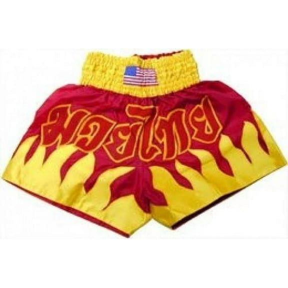 Woldorf USA MMA Mixed Martial Arts Board Short Muay Thai Satin Flame Shorts Lightweight Comfortable Flexibility Kickboxing Grappling Muay Thai Training Fighting Shorts