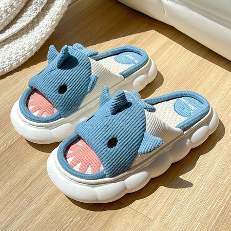 

CoCopeanut Thick Sole Cartoon Linen Slippers Female Cute Rabbit Anti-slip Sweat Home Comfy Sandals Four Seasons Family Cotton Slipper