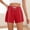 Red, variant on Bzhegqhd Women's Fashion Solid Color Shorts with Elastic Waistband Drawstring Side Pockets for Casual Wear