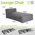 thumbnail image 6 of Outdoor Chaise Lounge Chair, Modern ANNY-H Lounge Chair, Patio Couch Sofa Comfy Patio Furniture Dense Foam Pool Loungers Lazy Sofa for Outside (Charcoal Gray), 6 of 7