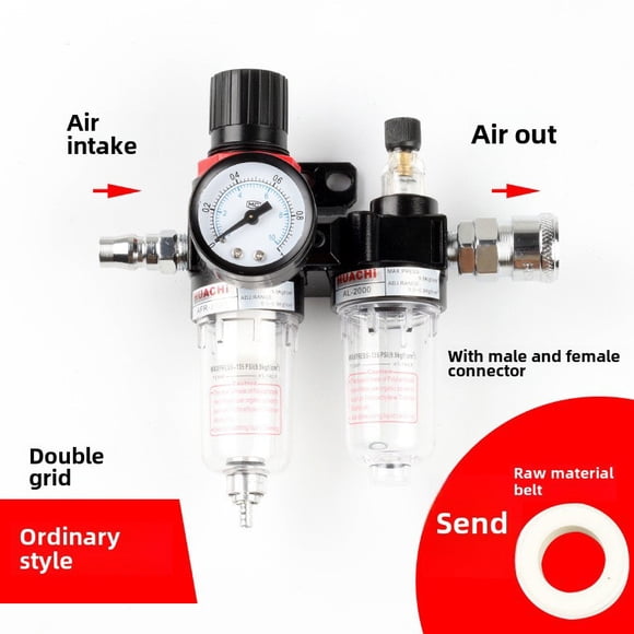 ADEKA-Style Industrial Air Source Processor AFC2000 with Advanced Oil-Water Separation, Adjustable Pressure Regulation & Filtration System - Heavy-Duty Construction for Factory/Warehouse Use,