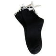 thumbnail image 2 of Ankle Socks Womens Bow Socks Ruffle Casual Crew Socks Cute Black White Soft Breathable Cotton Frilly Ankle Socks,Black Short Socks, 2 of 4
