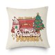 thumbnail image 1 of Funda de cojín de lino con diseño de árbol de Navidad, cubierta bonita de copos de nieve, color rosa, decoración de Año Nuevo, 2023, 1 of 4