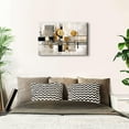 thumbnail image 3 of Abstract Canvas Wall Art for Living Room Bedroom Office Neutral Picture Grey Wall Decor Poster Prints Watercolor Geometric Paintings Gray and Black Modern Artwork Home Decorations, 3 of 6