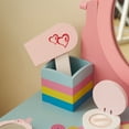 thumbnail image 6 of Ktaxon Kids' Wooden Vanity Table and Stool Set with Toy Vanity Accessories, Princess Makeup Dressing Table,Children's Furniture, Girls Gift, Pink, 6 of 12