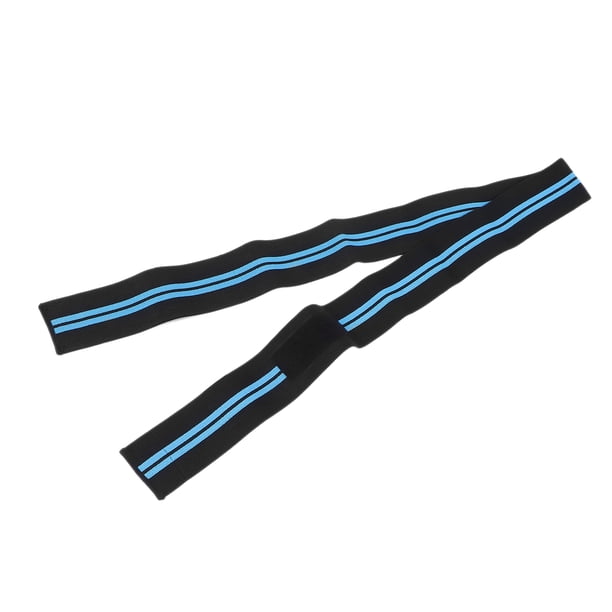 Rodillera deportiva de compresión ajustable para levantamiento de pesas y entrenamiento de piernas (negro y azul)