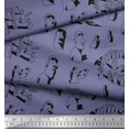 thumbnail image 2 of Soimoi Rayon Crepe Fabric Easter Island Statue Face Print Sewing Fabric Yard 46 Inch Wide, 2 of 3