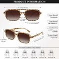 thumbnail image 6 of Sunier Retro Pilot Sunglasses for Women Men Double-Bridge Vintage 70s Trendy Fashion Tortoise Sun Glasses, 6 of 8