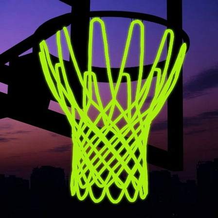 Lorddream Luminous Basketball Net, Heavy-Duty, Glow in the Dark, Nylon, Standard, Green