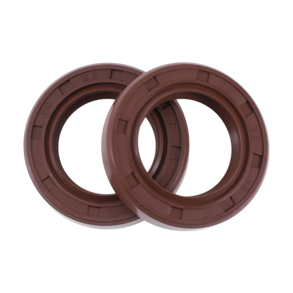 Unique Bargains Universal Oil Seal TC Seal Ring Rotary Shaft Seal 22x35x7mm High Pressure FKM Rubber Brown 2 Pcs