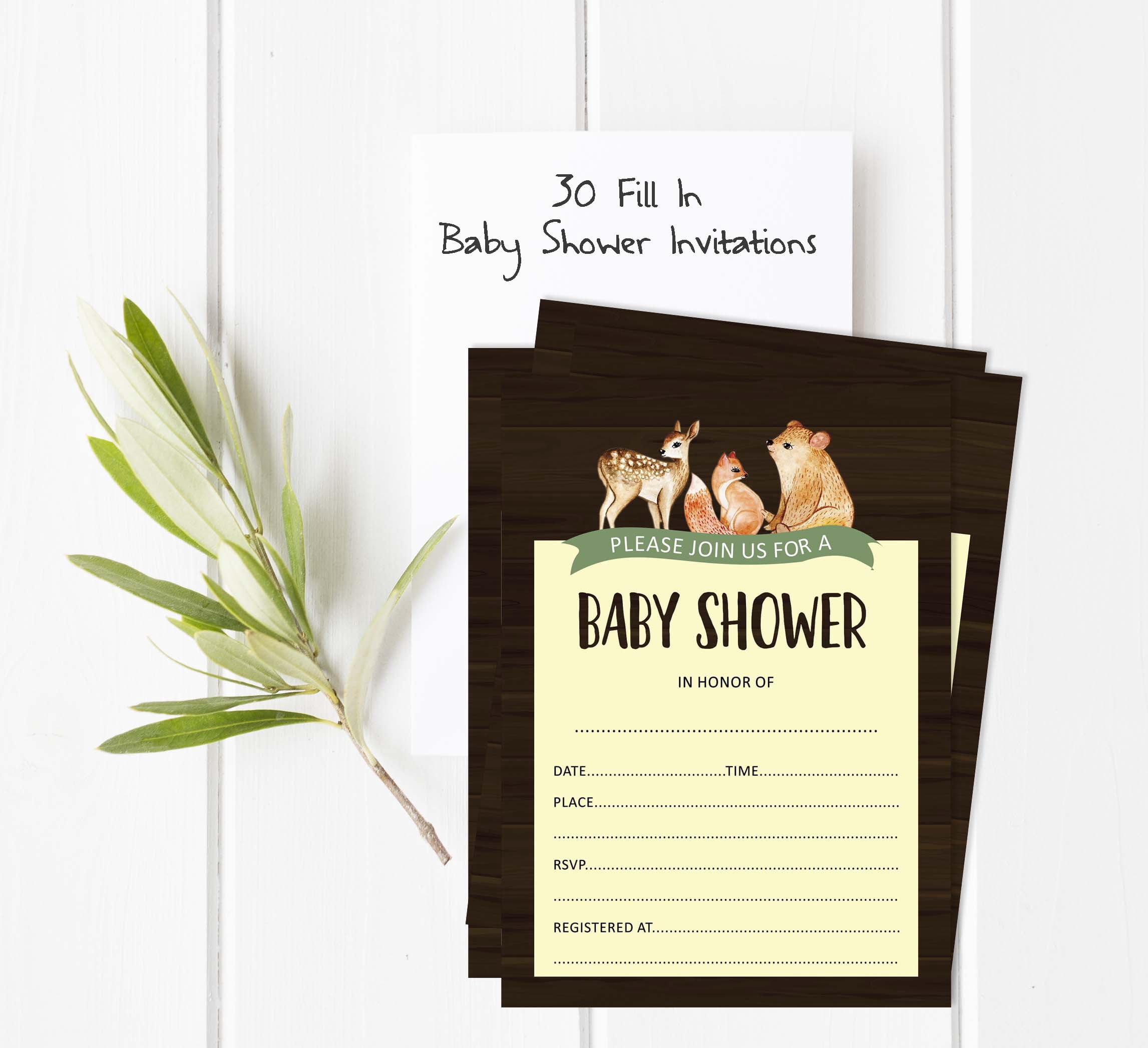 Inkdotpot Set Of 30Jungle Animals Baby Shower Invitations-Diaper Raffle Tickets And Baby Shower Book Request Cards Its a Boy Its a girl Invites