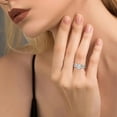 thumbnail image 3 of Dazzlingdaimonds Jewels 925 Sterling Silver 2.75 Ct Oval Cut White Diamond Wedding Engagement Thanksgiving Christmas Bridal Ring Set 14K White Gold Plated For Women's -4, 3 of 3
