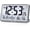 Silver, variant on Atomic Wall Clock with Backlight, Digital Wall Clock Battery Operated for Classroom, Bedroom, Office, Large Display with Indoor Temperature, Humidity, Date, AUTO DST, 6 Time Zones