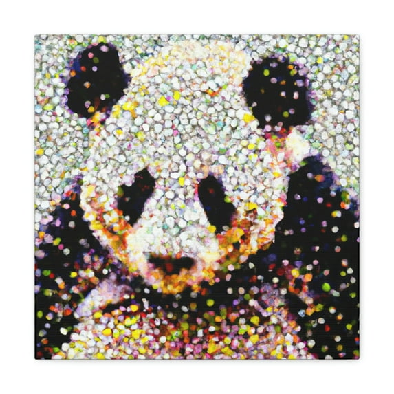 Pandas in Pointillism - Canvas