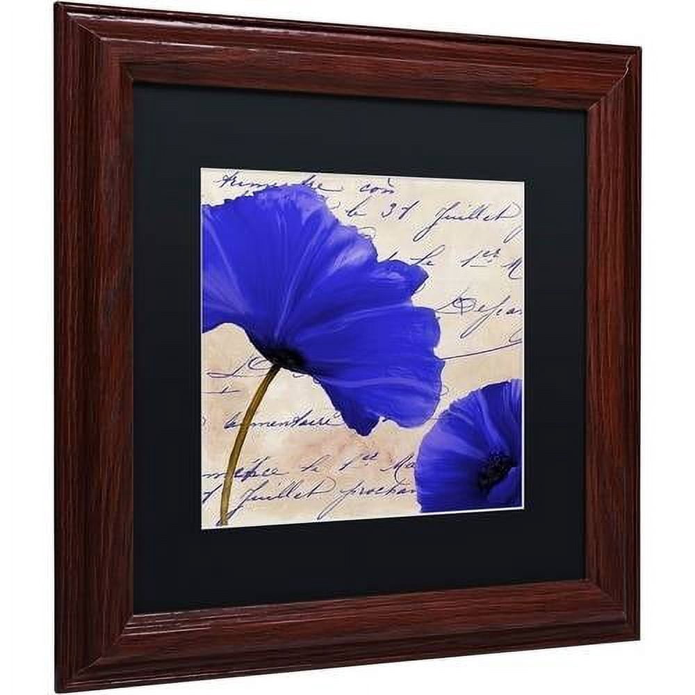 Trademark Fine Art "Coquelicots Bleues II" Canvas Art by Color Bakery Black Matte, Wood Frame