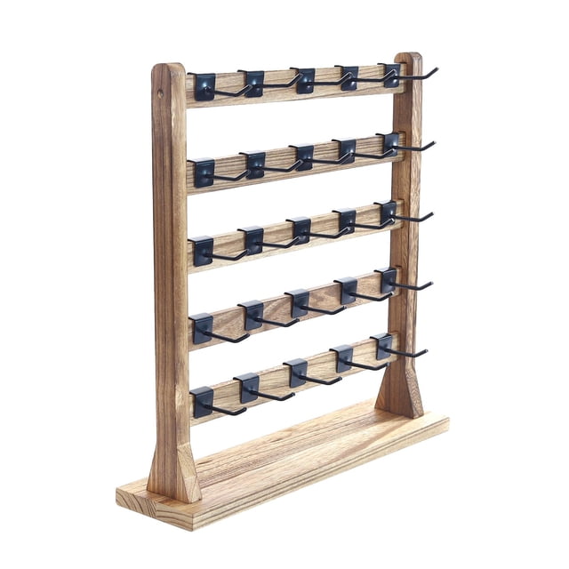 Maoww Wooden Earrings Display Stand Multi Tiers Multipurpose Rack Earrings Storage Wood Color 5 Tier