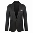 thumbnail image 2 of Men's Lightweight Casual Blazer Single Button Regular Fit Black Size Medium, 2 of 8