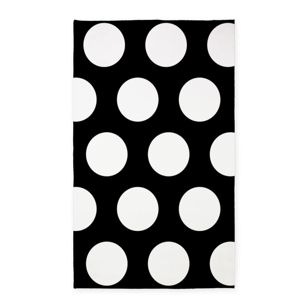 CafePress Black And White Polka Dots 3'x5' Decorative Area Rug, Fabric Throw Rug Walmart