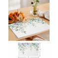thumbnail image 6 of Sage Green Placemats Set of 4 Washable - Watercolor Rose Eucalyptus Leaves Flower Heat Resistant Non-Slip Place Mats Kitchen Dining Table Floral Decor for Durable Linen Table Mats - (13"x 19"), 6 of 6