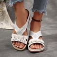 thumbnail image 2 of Rokment Beach Flower Orthopedic Arch Support Walking Backless Sandals for Women 2026 Boho Comfortable Casual Leather Ortho Platform Wedge Low Heel Dress Slip on Slippers White Size 7.5, 2 of 6