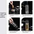 thumbnail image 4 of Billuyoard Botella de agua portátil Color sólido calor aislamiento doble capa hogar Oficina taza Drinkware regalo con infusor de té Teteras Negro Billuyoard HA080623-01, 4 of 6