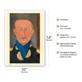 thumbnail image 2 of Portrait of Léon Bakst - Russian Artist, Ballet & Theater Designer - From an Original Color Painting by Amedeo Modigliani c.1917 - Master Art Print 10in x 14in, 2 of 4