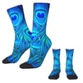 thumbnail image 2 of Peacock Feather Design Socks Blue Animal Vintage Stockings Female Breathable Outdoor Sport, 2 of 7