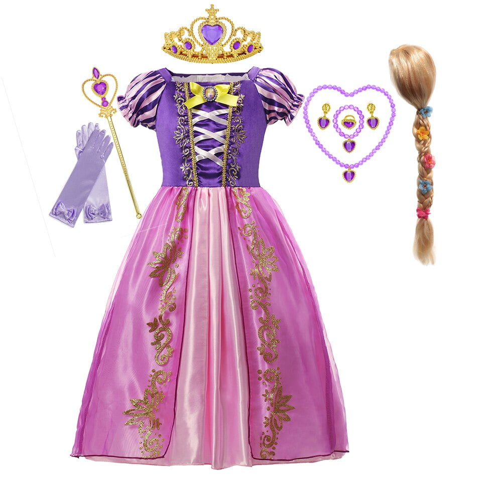 Disney fille cendrillon raiponce Cosplay Habitler neige blanche Belle aurore vetements pour enfants fete d anniversaire robe princesse Costume Walmart