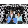 thumbnail image 5 of 7x5FT Congrats Grad Backdrop 2026 Graduation Party Decorations Black Silver Ballon Glitter Photography Background Class of 2026 School Party Supplies Vinyl, 5 of 7