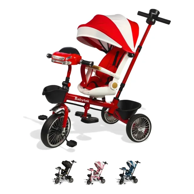 The Baby Shop Triciclo Infantil Rojo Evolutivo Carriola Para Bebé 3 En 1 Tr-996