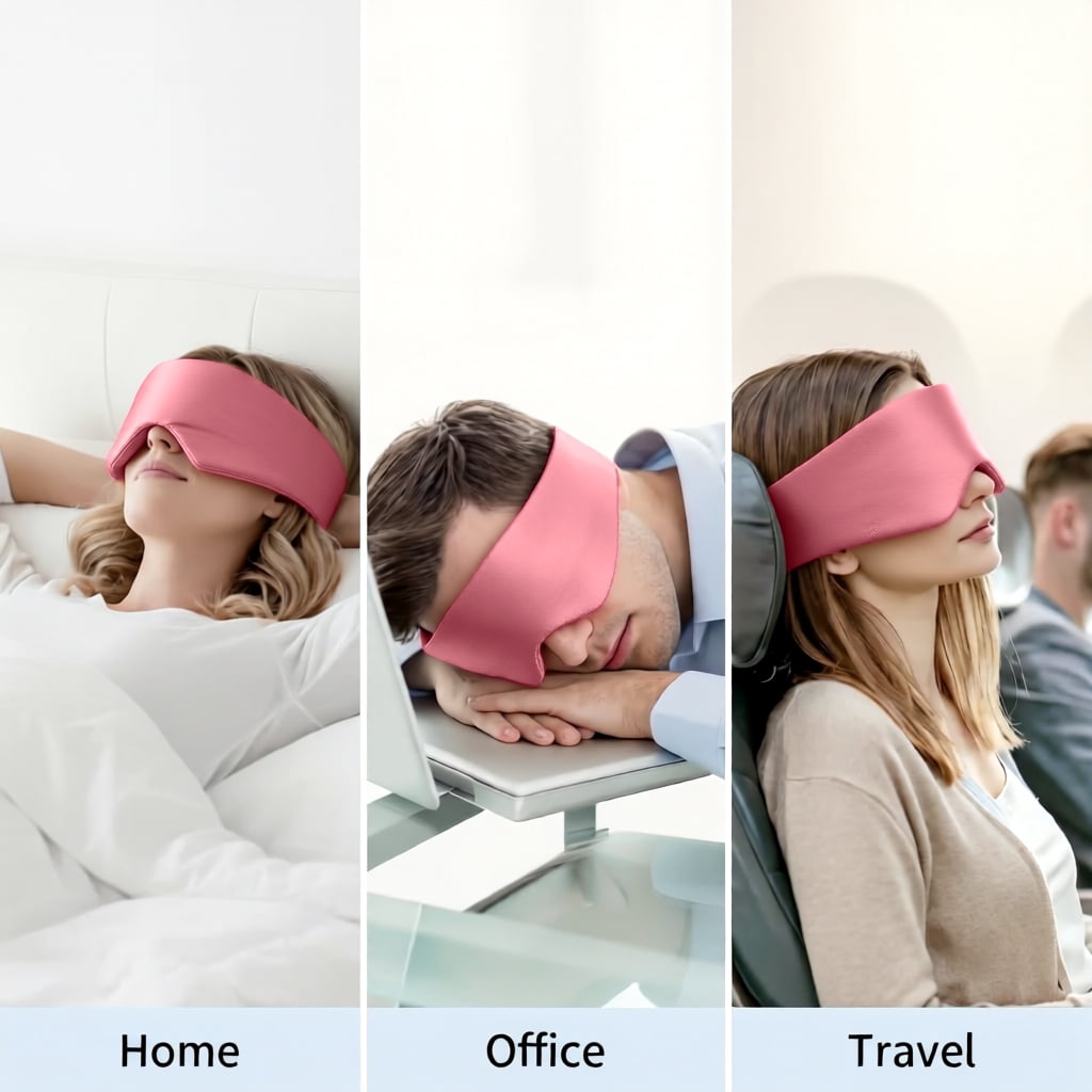 FACEMOON Mulberry Silk Sleep Mask, Adjustable , Blackout for Sleep, Travel, Yoga