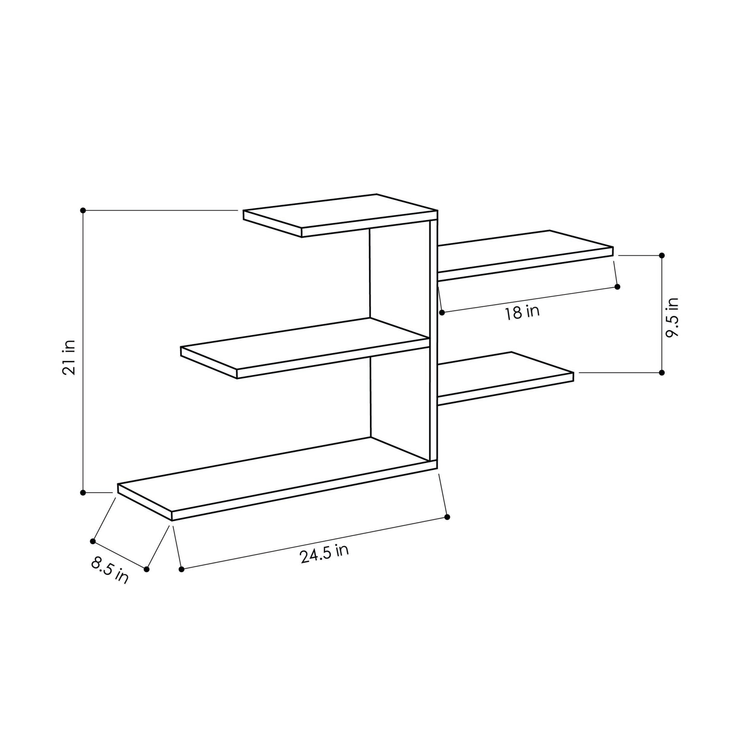 Ada Home Decor Furniture 42.13" 4 Tier Anthracite Woodard Modern Wall Shelf