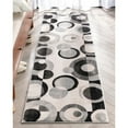 thumbnail image 5 of Well Woven Avri Grey & Black Boxes & Circles Border Pattern Runner Rug 2x7 (2'3" x 7'3"), 5 of 8