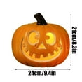 thumbnail image 2 of Ceramic Halloween Pumpkin Lantern with LED Light, 8-Inch Hand-Painted Jack-O'-Lantern for Indoor Decoration, 2 of 3