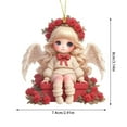 thumbnail image 2 of Valentine's Day Angel Ornament 3.15 Inch, Cute Fairy Girl Sitting on Red Box with Roses, Rearview Mirror Car Charm, Romantic Hanging Decoration Gift for Girlfriend Wife (1pc), 2 of 5