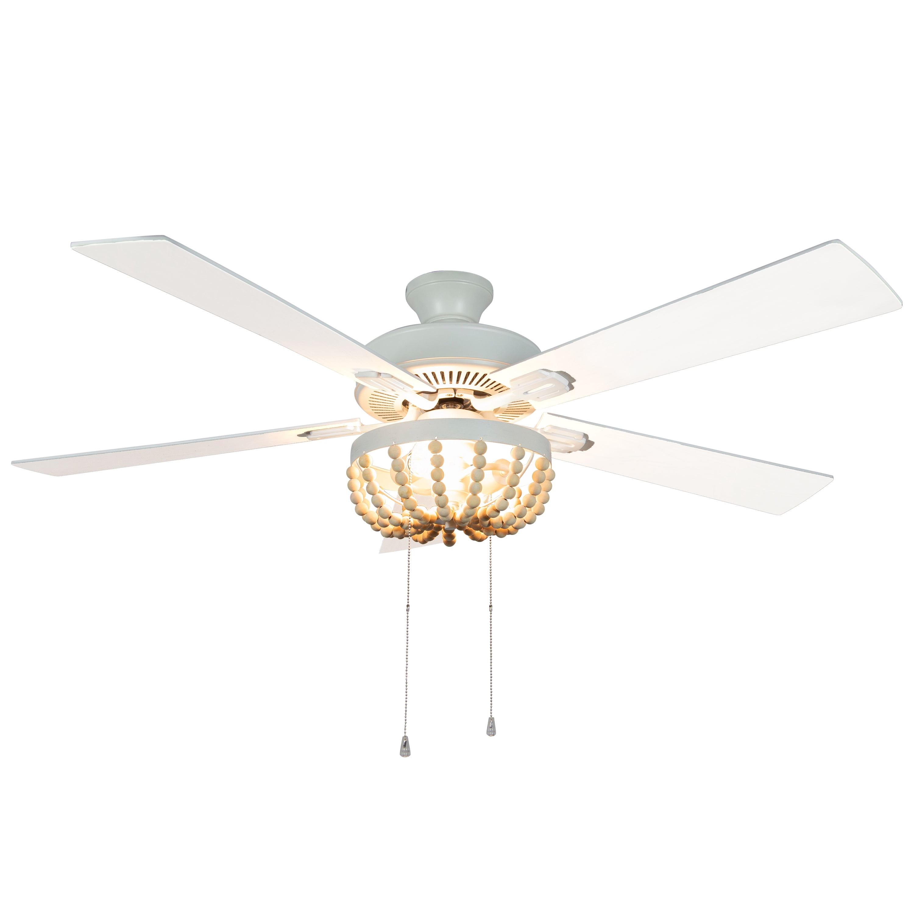 River of Goods 52″ Callie Wooden Bead LED Ceiling Fan with Light Sansujyuku sansujyuku.com