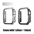 thumbnail image 2 of Dwitch 2 Pack Hard Case Compatible with Apple Watch Case 40mm SE/Series 6 5 4 ,Tempered Glass Screen Protector Waterproof [360° Full Protection] Cover for iWatch 40mm,1 Silver + 1 Black, 2 of 8