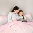 thumbnail image 4 of Homewish Gradient Pink Gray 7-Piece Twin Bedding Sets,Stripes Print Bedding Comforter Set,Abstract Geometric Aesthetic Sheet Sets For Kids,Microfiber Bedroom Decor Reversible, 4 of 8